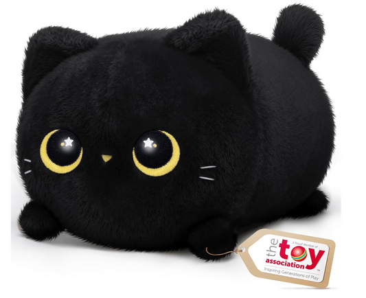 Black Cat Plush, Cute Cat Plushies Toy, Soft Kitten Plushie Cuddle Pillow, Anime Plushie Doll, Cute Stuff Toys Gift for Girls, Boys and Males (8 Inch)