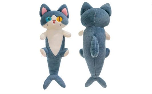 Cute Plush Shark cat Toy, Cartoon Soft Stuffed Pillow Long Throw Sleeping Pillow,Shark Gifts for Kids (50cm/19.6in)